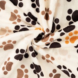 Tissu polaire doudou - Empreinte