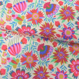 Tissu Anna Maria Horner - Allegory - Fleurs colorées