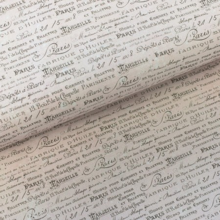 Tissu Frank Garcia - Parisian Snippets - Écritures