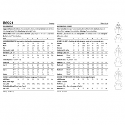 Patron Butterick 6921 - Manteau enfant