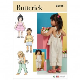 Patron Butterick 6936 - salopette et robe enfant