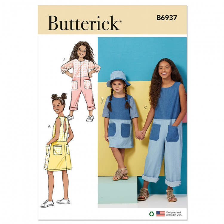 Patron Butterick 6937 - Combinaison et robe enfant