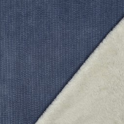 Tissu velours doublé sherpa - Jeans