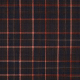 Tissu Polyester Viscose - Tartan marine, brun et camel