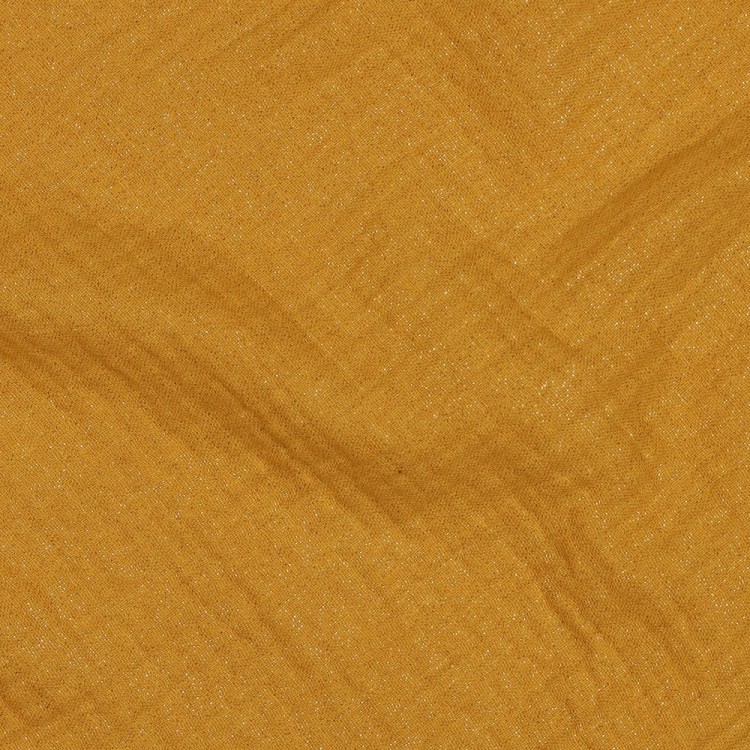 Tissu double gaze - Glitter ocre