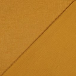 Tissu double gaze - Glitter ocre