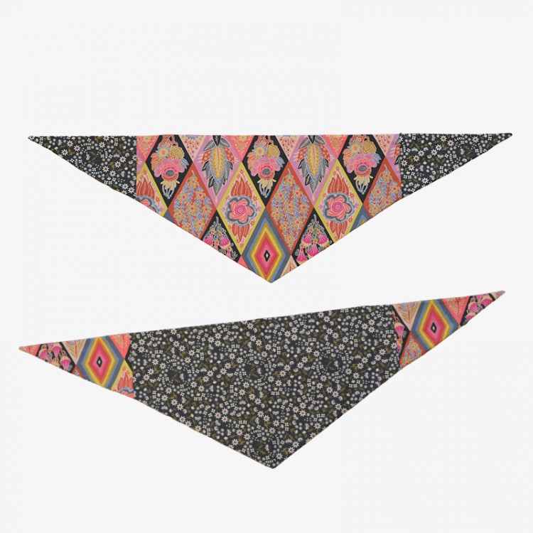 Kit de couture - Petit chèche fleur multicolore