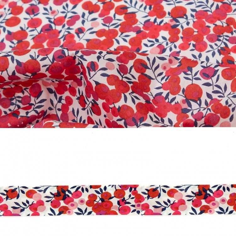 Biais Liberty® - Wiltshire rouge fuchsia