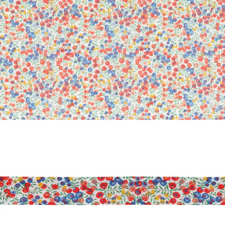 Biais Liberty® - Wiltshire rouge et bleu