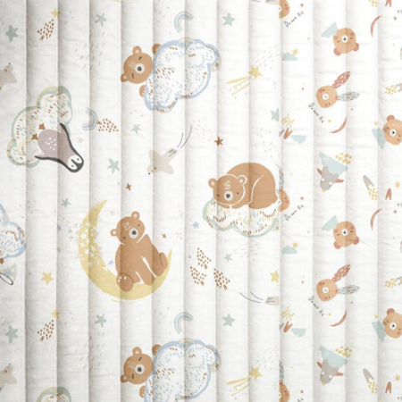 Tissu matelassé coton - Poopa picolo blanc