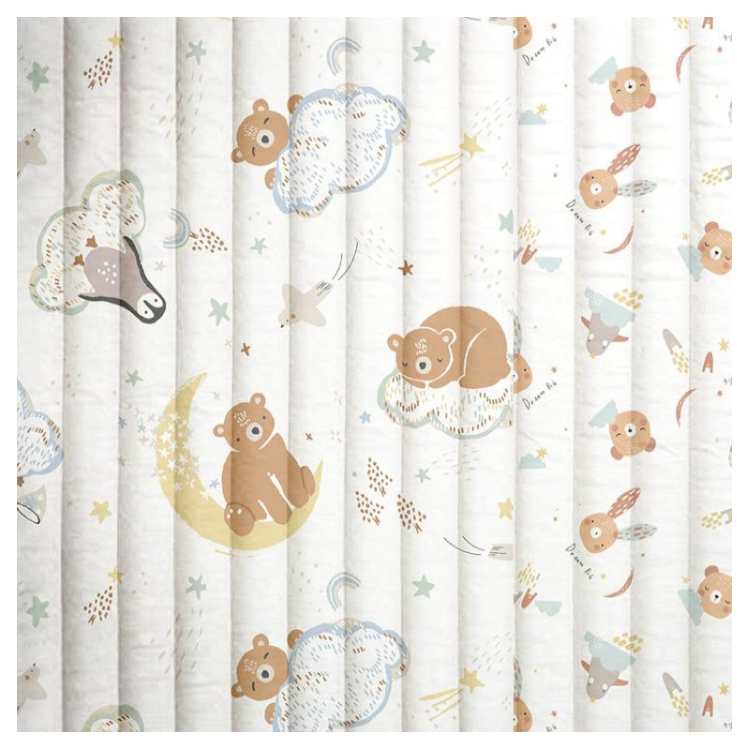 Tissu matelassé coton - Poopa picolo blanc