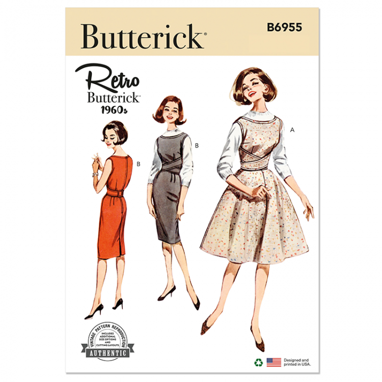Patron Butterick 6955 - Robe année 60