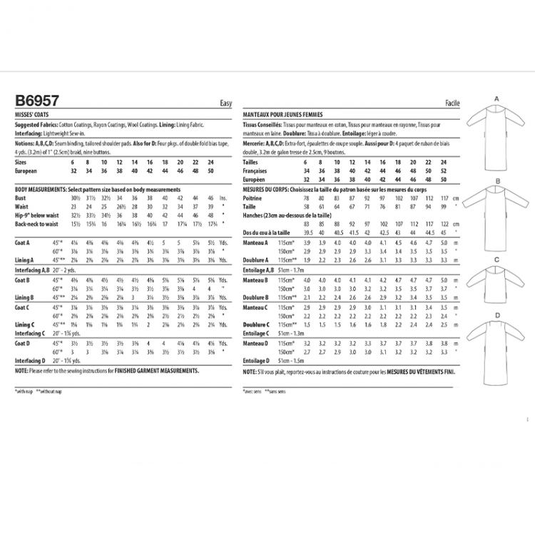 Naaipatroon Butterick Dames Tops 6995, maat 44-52, Dui/En/Fr | Stoffen