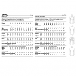 Patron Butterick 6960 - Veste blazer