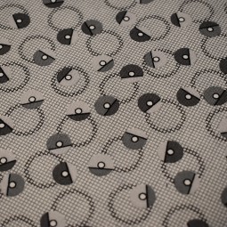Tissu fantaisie - Trio de cercles gris