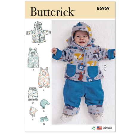 Patron Butterick 6969 - Ensemble bébé
