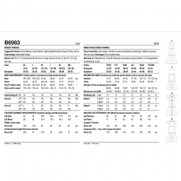 Patron Butterick 6983 - Robe longue à volants