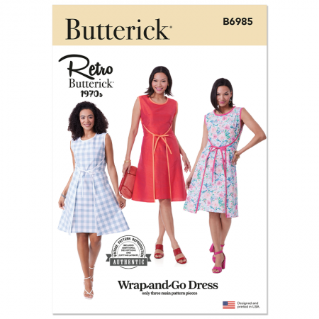 Patron Butterick 6985 - Robe année 70