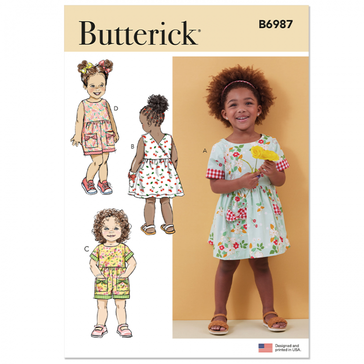 Patron Butterick 6987 - Robe ou combinaison enfant