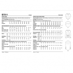 Patron Butterick 7011 - Chemise