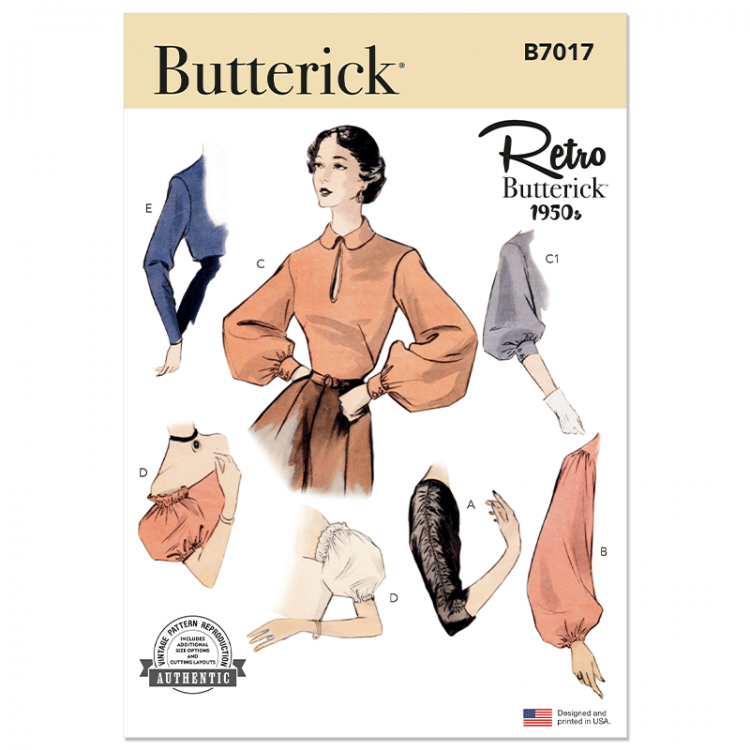 Patron Butterick 7017 - Ensemble de manches année 50