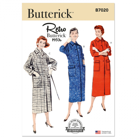Patron Butterick 7020 - Manteau rétro année 50