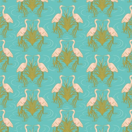 Art Gallery Fabrics - Stillwater - Egret dance