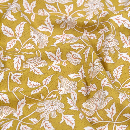 Tissu coton - Aubane moutarde
