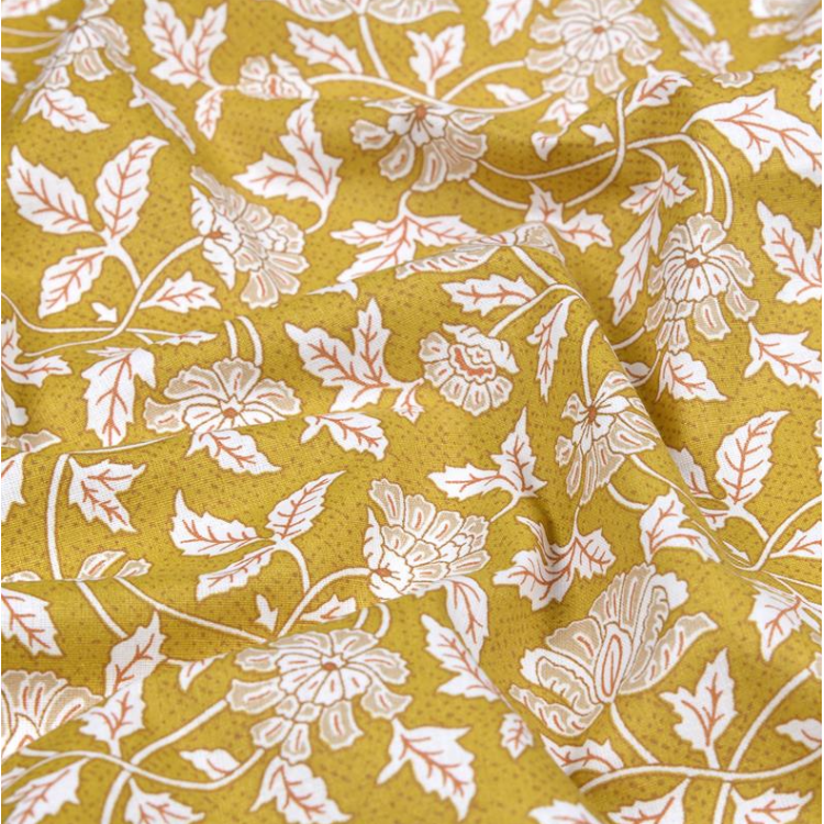 Tissu coton - Aubane moutarde