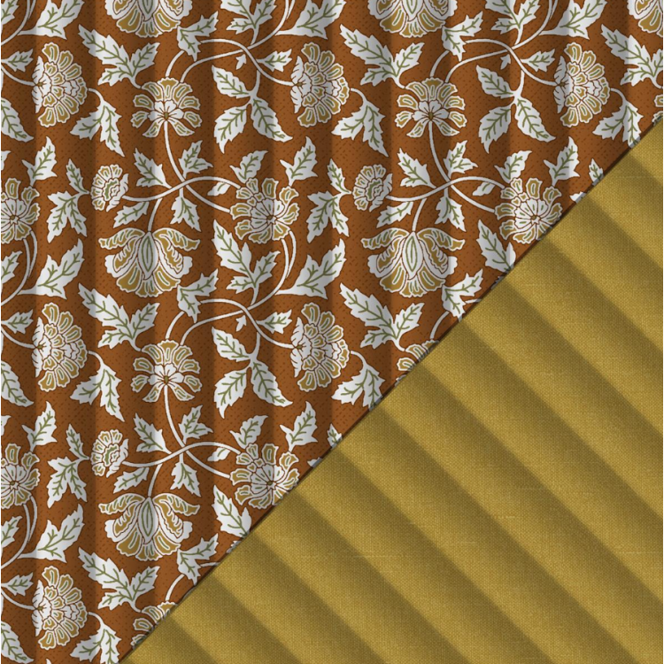 Tissu matelassé double face - Aubane moutarde