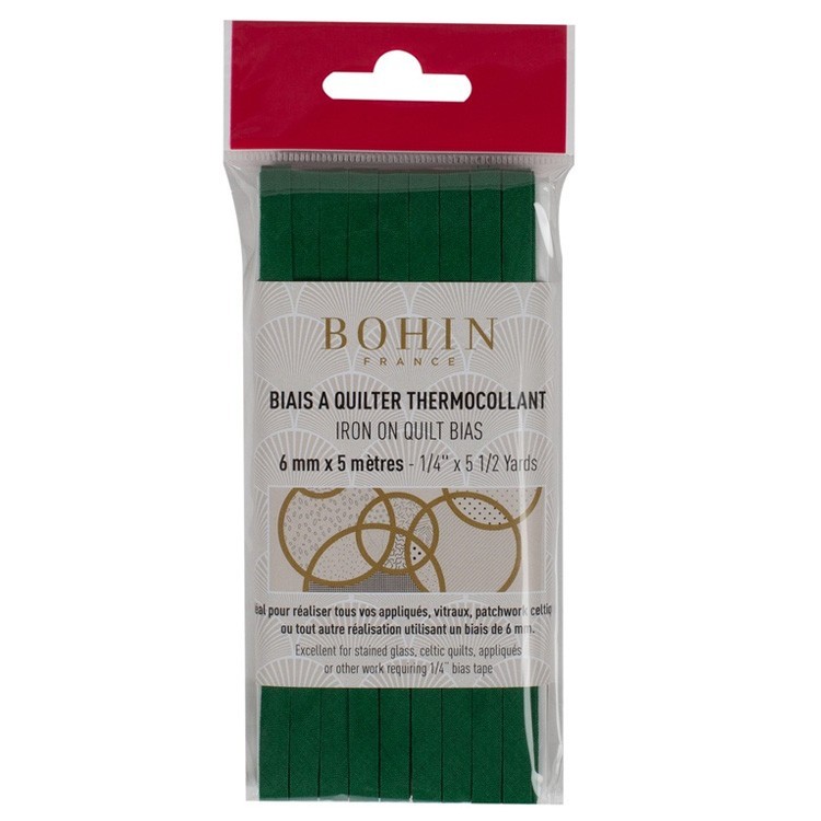 Biais thermocollant 6 mm x 5 m Vert Bohin