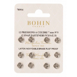 Boutons pression à coudre argent