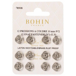 Boutons pression à coudre argent