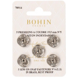 Boutons pression à coudre argent