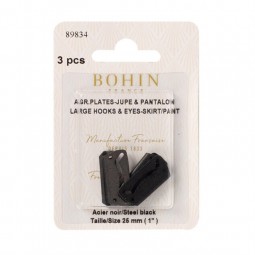 Agrafes plates à coudre noir Bohin 25 mm