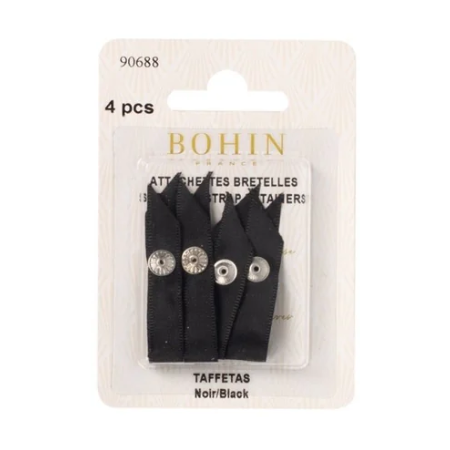 Attachettes bretelles soutien gorge Bohin noir