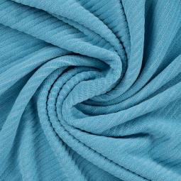 Tissu jersey velours côtelé - Bleu