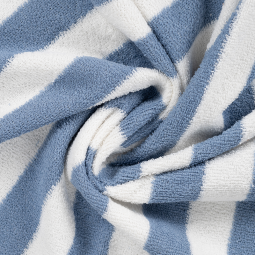 Tissu éponge - Rayures bleu et blanc