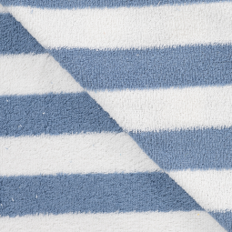 Tissu éponge - Rayures bleu et blanc