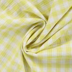 Tissu seersucker - Yellow Check
