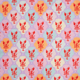 Tissu coton matelassé et gaze - Homard