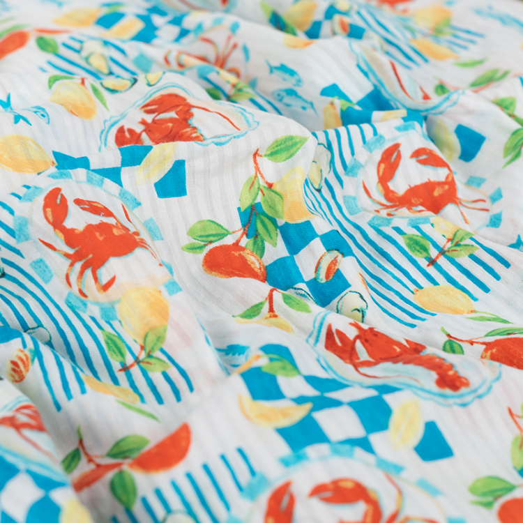 Tissu seersucker - Homard