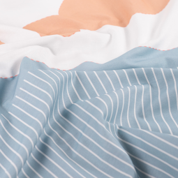 Tissu coton panneau - Couverture et coussin côté mer