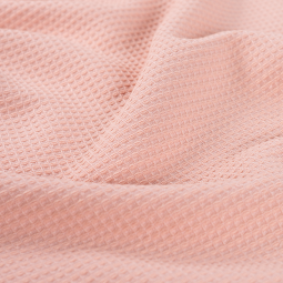 Tissu nid d'abeille éponge - bambou waffle towel rose