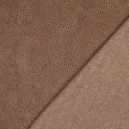 Tissu sherpa coton - Brun
