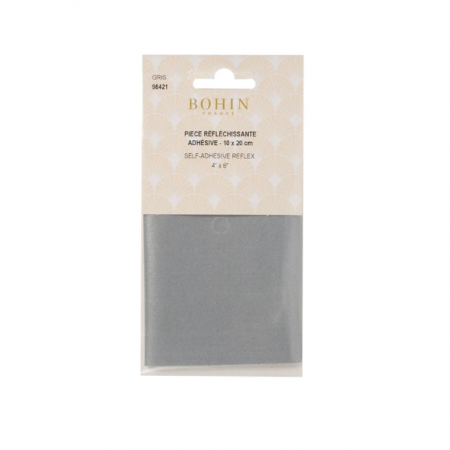 Pièce réfléchissante adhésive 10 x 20 cm gris