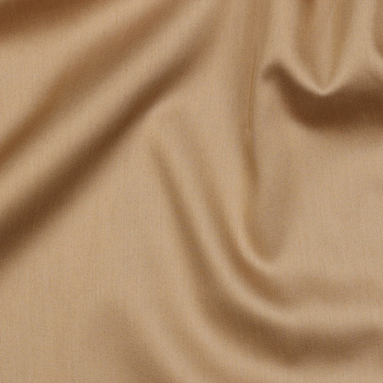 Tissu coton uni satiné beige