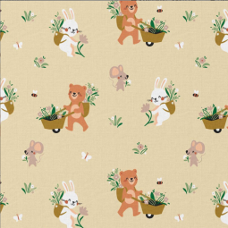 Tissu coton - Fabrice jaune vert