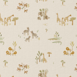 Tissu coton - Brousse écru vert