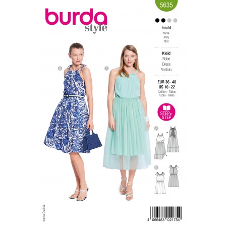 Patron Burda 5635 - Robe légère à encolure large